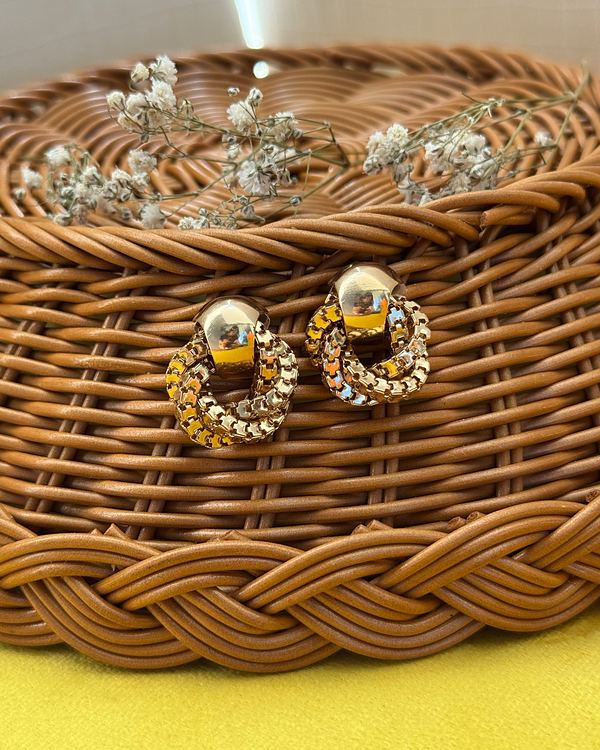 Aretes chunky con brillos