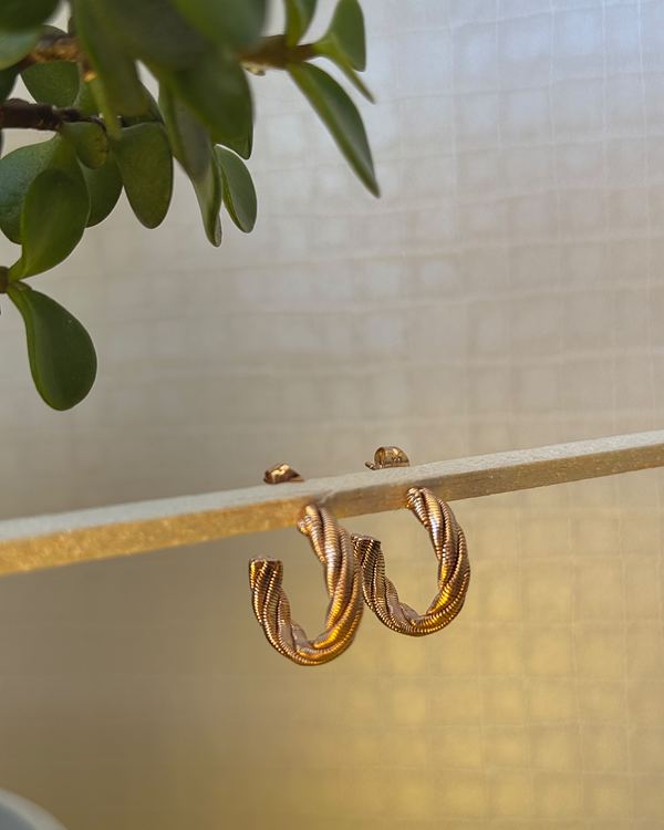 Aretes argollas trenzadas